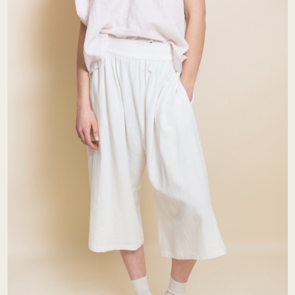 Micaela Greg Linen White Culottes Size Medium